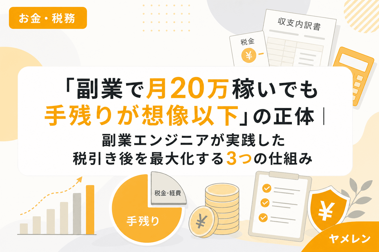 「副業で月20万稼いでも手残りが想像以下」の正体|副業エンジニアが実践した税引き後を最大化する3つの仕組み