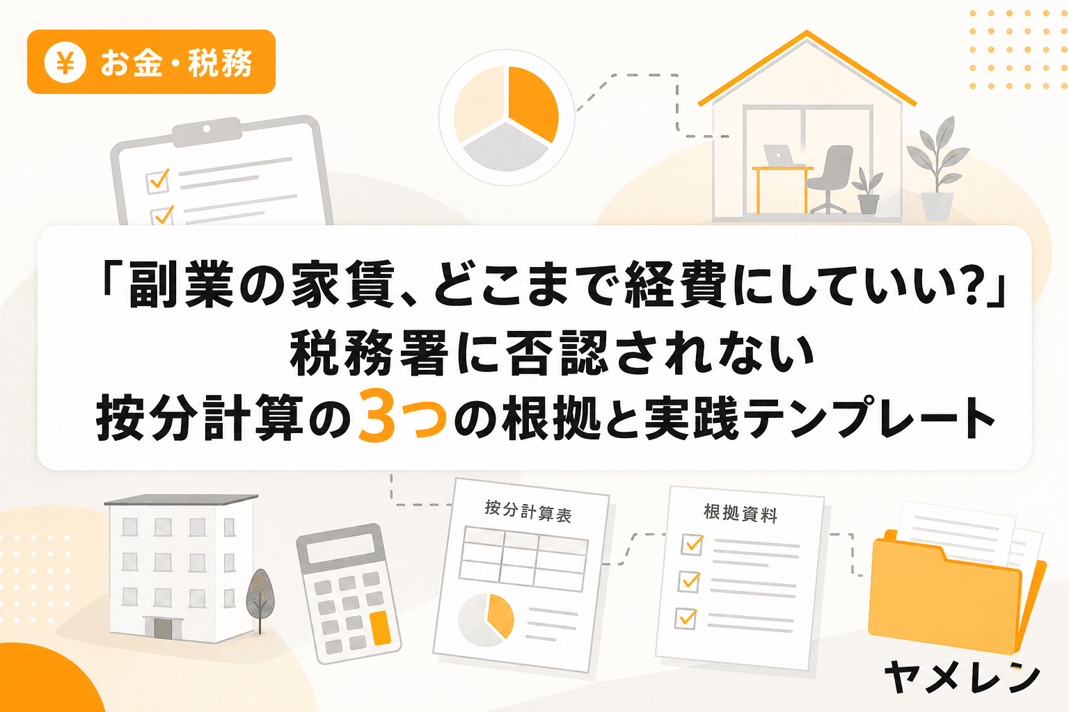 「副業の家賃、どこまで経費にしていい?」税務署に否認されない按分計算の3つの��拠と実践テンプレート