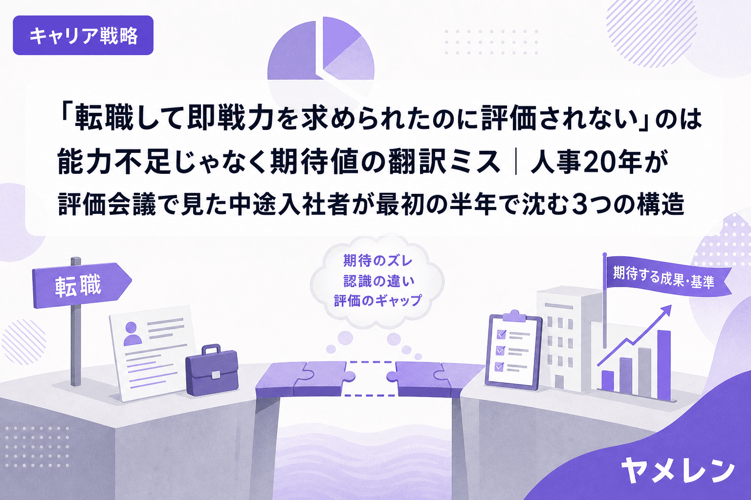 「転職して即戦力を求められたのに評価されない」のは能力不足じゃなく期待値の翻訳ミス|人事20年が評価会議で見た中途入社者が最初の半年で沈む3つの構造